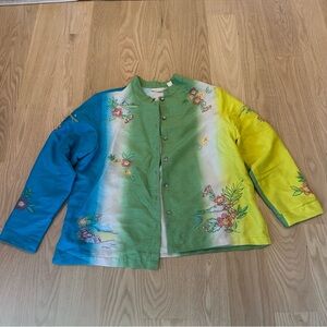 X Large Vintage Marsh Landing Multi Color Embroidered Jacket